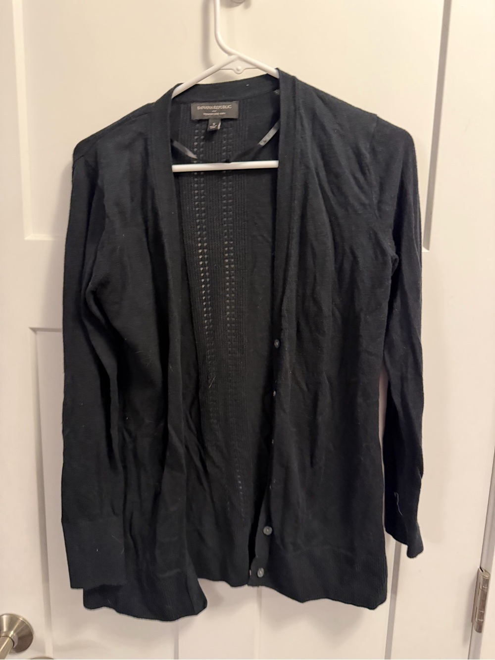 Banana Republic Women’s Black Lightweight Open-Front Cardigan